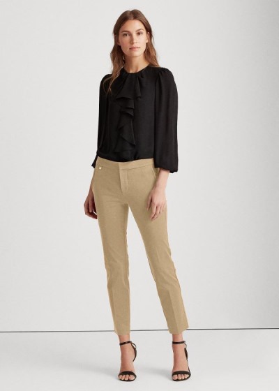 Pantalones Ralph Lauren Mujer Marrom - Stretch Cotton Skinny - ZQWSL5987